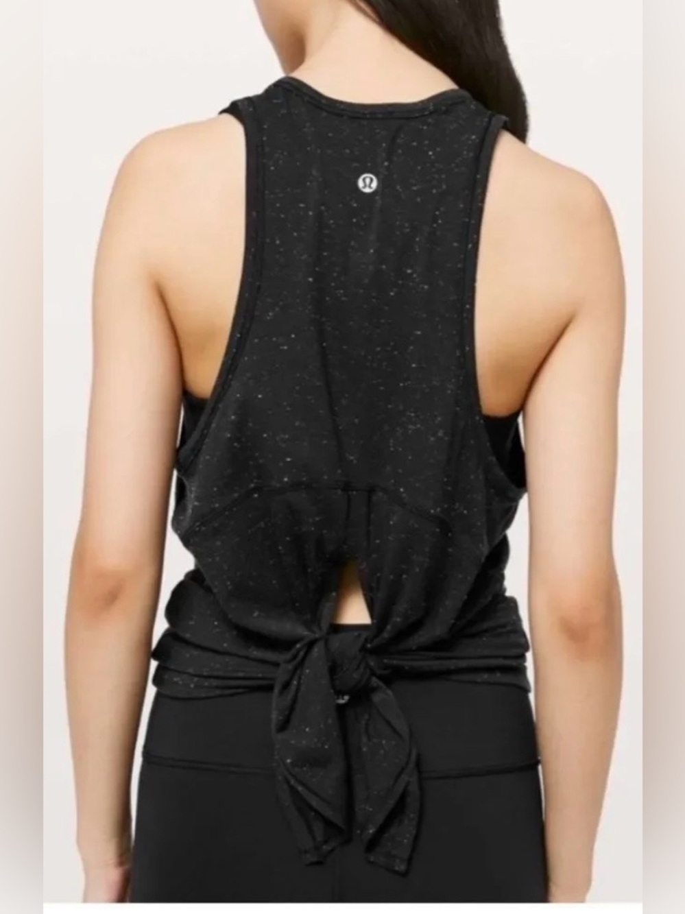 Lululemon Goal Up Split Back Tank Top Size 4 Black White